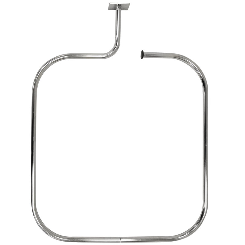 dCor design 69cm Rectangular Fixed Shower Curtain Rail & Ring Set